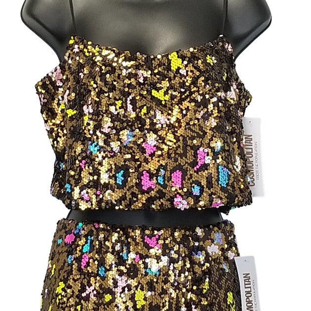 Cosmopolitan Dress the Population Sequin Crop Top – parisdiva.com