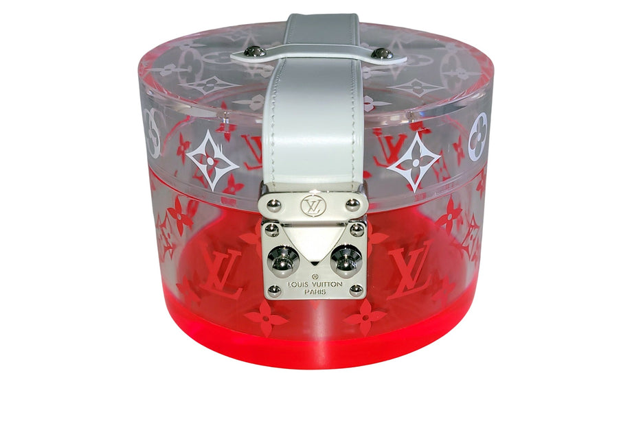 Louis Vuitton Rare White Red Plexiglass Scott Trunk Clutch Box Limited –