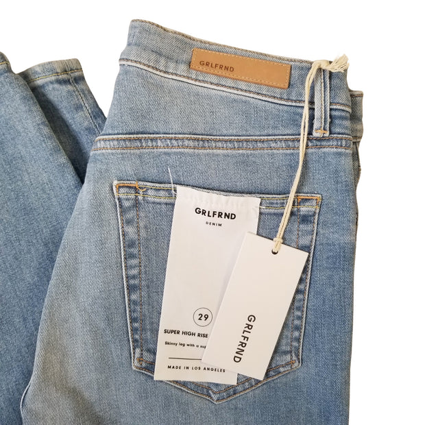 Grlfrnd KHR Karolina Button Front Denim Distressed Jeans Size 29 New With Tags