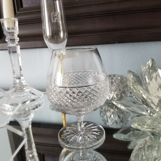 Two Cashs Ireland Large Crystal Cooper Brandy Snifter Glasses Boxed New