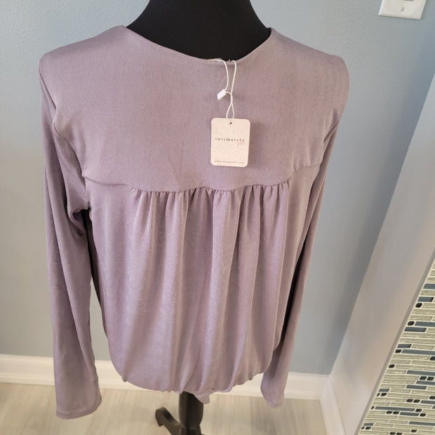 Free People Turnt Bodysuit Silver Mauve Size XLarge New With Tags Retail $68