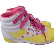 NEW Reebok Classic High Liquid Spring Dots Yellow Hot Lips Sneakers Size 7.5