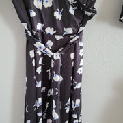 NWT Afibi Faux Wrap Maxi Dress Blue Floral