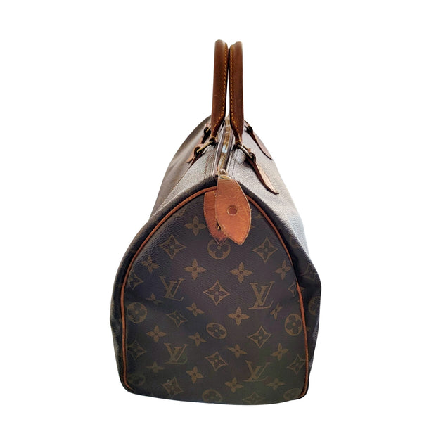 Authentic Vintage Louis Vuitton Monogram Speedy 35 Satchel Boston Bag –