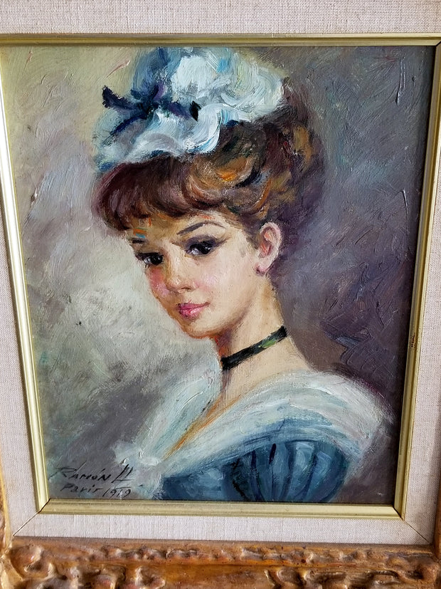 Antique Oil Painting French Artist Ramon H Paris Signed