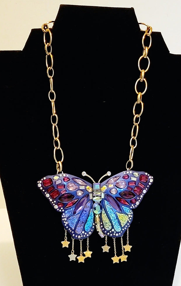 Betsey Johnson Butterfly Dreams Rhinestone Necklace