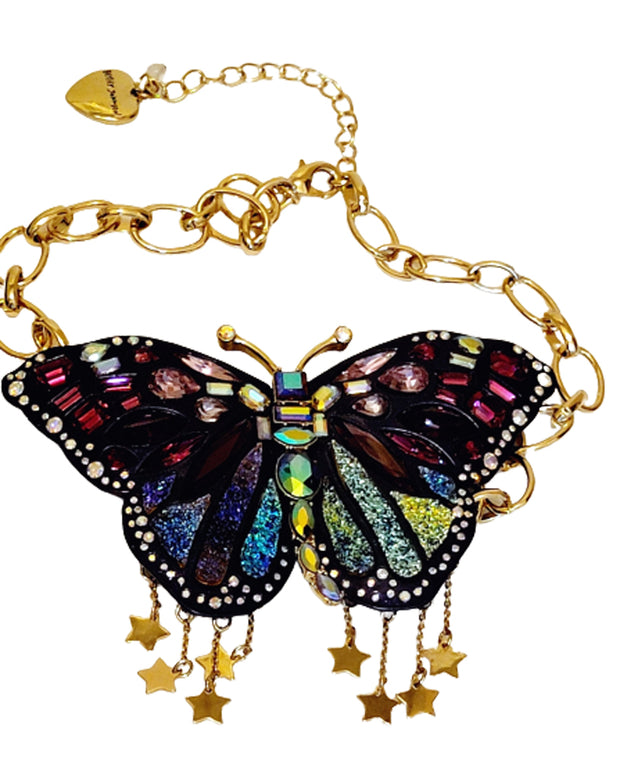 Betsey Johnson Butterfly Dreams Rhinestone Necklace