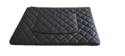 Chanel Large O Black Caviar Leather Clutch