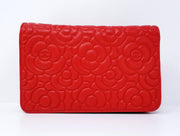 Chanel Red Goatskin Camellia Wallet on Chain Bag