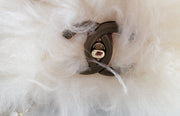Chanel Runway Couture White Fur Leather Top Handle Cross Body Bag