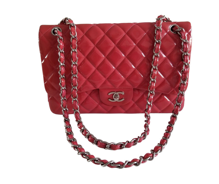 Chanel New Quilted Red Chain Bracelet Small Flap Top Handle Crossbody 114c48