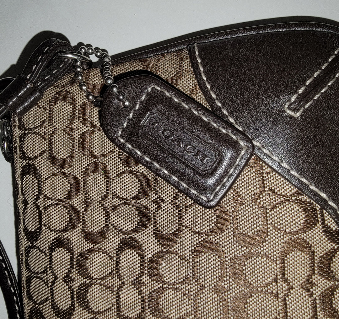 Vintage Coach Monogram Wristlet Pouch Bag Cosmetic Bag Wallet