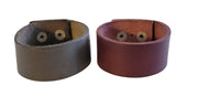 Feng Way Wide Leather Cuff Bracelets Pair