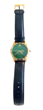 Gucci G-Timeless Ladies Quartz Malachite Leather Wrist Watch