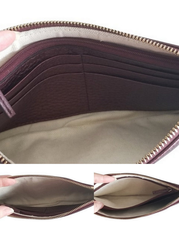 Gucci Soho Burgundy Leather Pochette Wristlet Bag