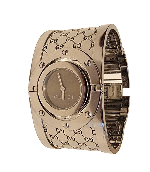 Gucci Twirl Quartz Stainless Steel Logo Wrist Watch 23