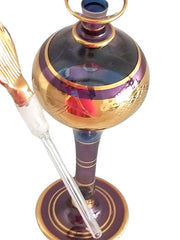 Blown Glass Gold Purple Large Perfume Oil Bottle