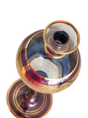 Blown Glass Gold Purple Large Perfume Oil Bottle