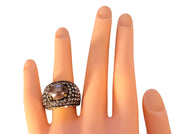 Heidi Daus Vintage Crystal Rhinestone Pearl Champagne Ring Size 6