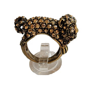 Designer Heidi Daus Crystal Champagne Rhinestone Monkey Ring