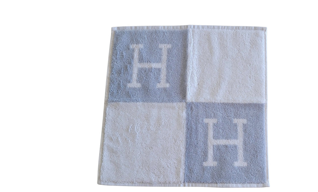 HERMES towel✨エルメスフェイスタオル✨ステアーズ コットン　Blue 103190m-03_01.jpg
