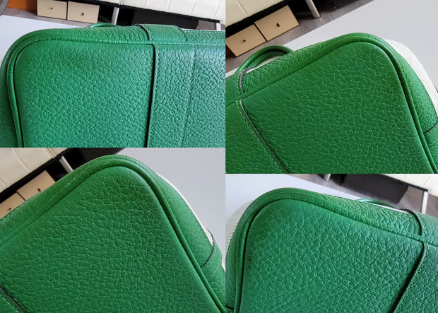Hermes Garden Party Bag Togo Leather In Green