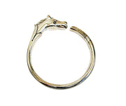 Hermes Sterling Silver Cheval Horse Heavy Bangle Bracelet