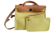 Hermes Herbag 31 Yellow Toile Leather Shoulder Bag