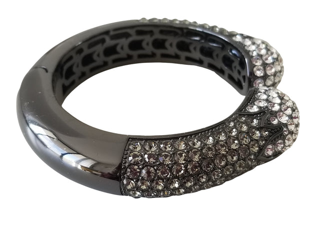 Joan Boyce Swarovski Crystal Black Cuff Bangle Bracelet