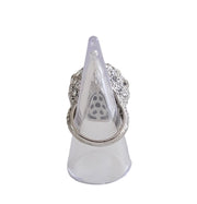 Joan Boyce White Crystal Round Dome Globe Ring