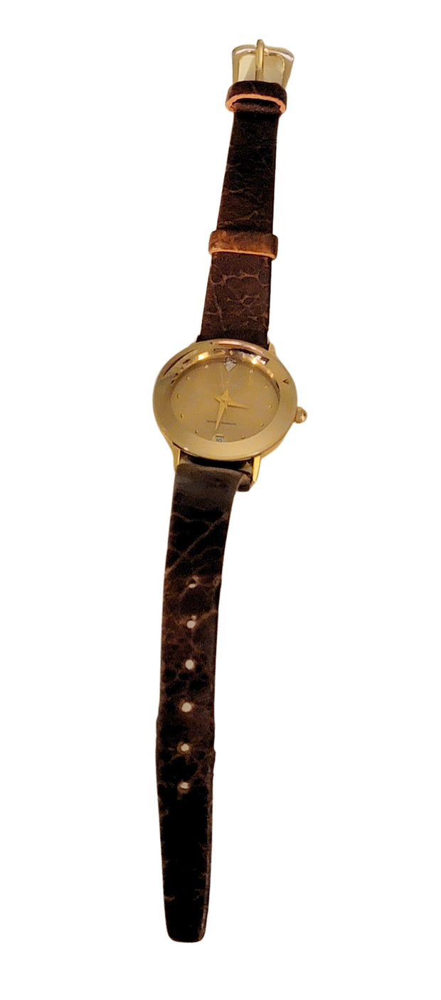 Le Chateau Diamond Leather Ladies Watch New Battery – parisdiva.com