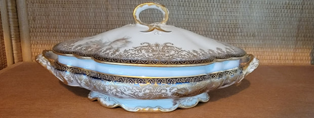Antique Rare Haviland Limoges Feu De Four Porcelain Covered Casserole Dish