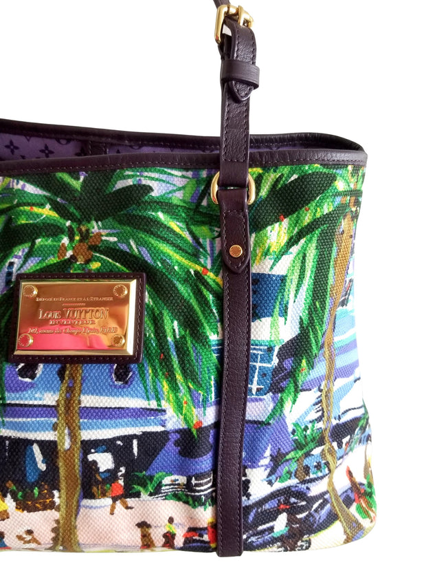 Louis Vuitton Cabas Ailleurs Escale Pm Tote 866948 Blue Canvas Shoulder Bag  For Sale at 1stDibs
