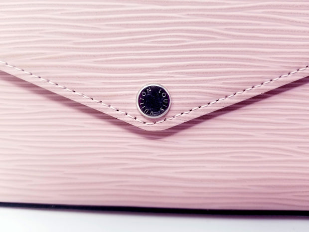 Louis Vuitton Lv Louis porchette clutch bag epi leather light pink