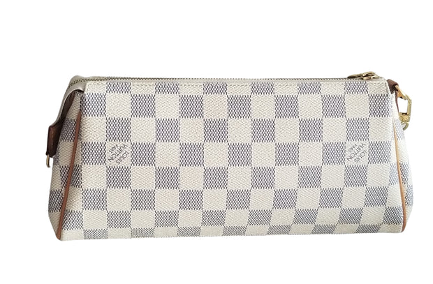 louis vuitton blue and white checkered bag