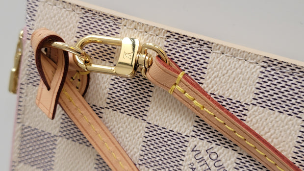 Louis Vuitton Neverfull MM Damier Azur Pochette Wristlet