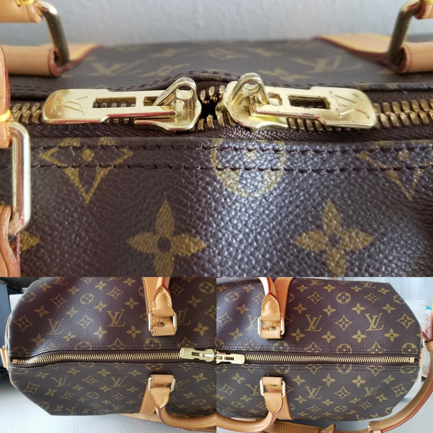 Authentic Louis Vuitton Monogram Keepall Bandouliere 50 Luggage Duffle –