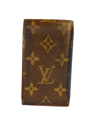 Louis Vuitton Monogam Etui Cigarette Cell Mobile Brown Coated Canvas Clutch