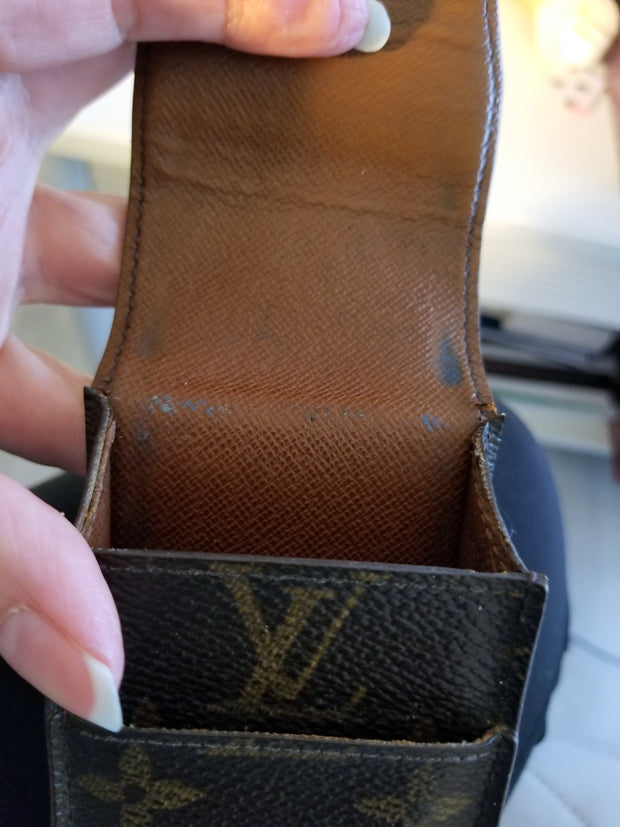 Louis Vuitton Monogam Etui Cigarette Cell Mobile Brown Coated