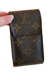 Louis Vuitton Monogam Etui Cigarette Cell Mobile Brown Coated Canvas Clutch