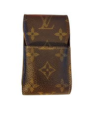Louis Vuitton Monogam Etui Cigarette Cell Mobile Brown Coated Canvas Clutch