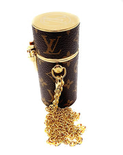 Authentic Louis Vuiton Monogram Lipstick Case Holder and Chain