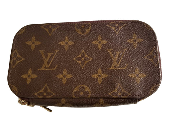 Vintage Louis Vuitton Monogram Brown Trousse Blush Cosmetic Case –