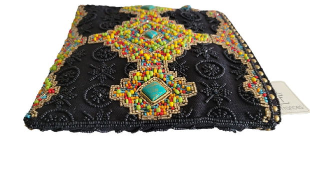 Mary Frances Four Corners Confetti Multicolor Bead Crossbody Bag