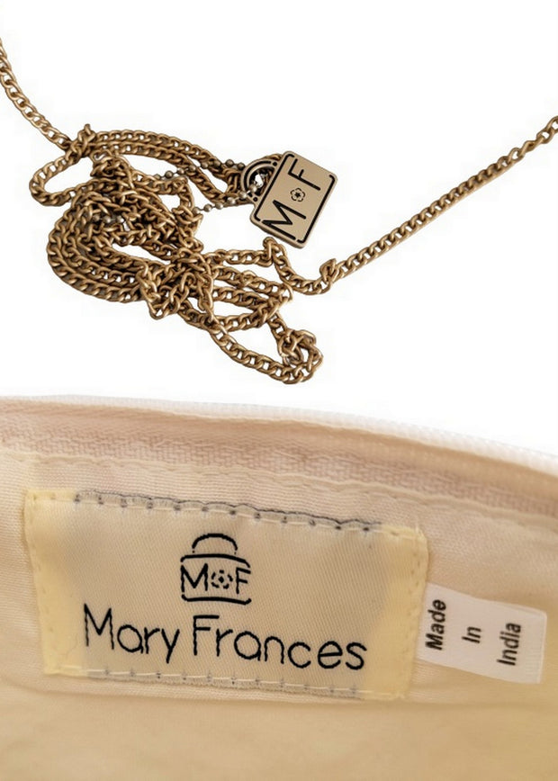 Mary Frances Heart Burst Beaded Crystal Cross body Bag