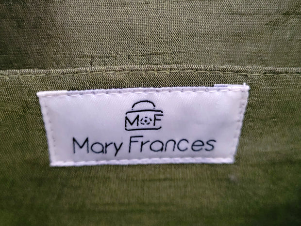 Mary Frances Martini Glass Black Bead Clutch Evening Cross Body Bag