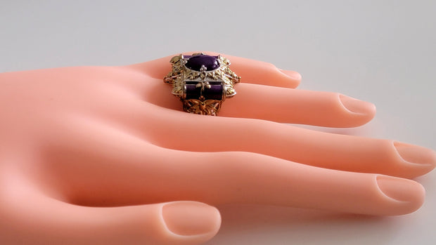 Michael Valitutti 925 Silver Purple Ring