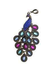 Peacock Crystal Rhinestone Free Form Pendant