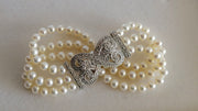 Wedding Day Pearl White Diamond Gold Bracelet