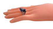 RSI Silver Large Blue Marquise Stone Ring 925